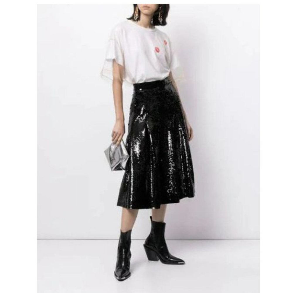 NWT Simone Rocha Pleated Sequin Midi Skirt 4